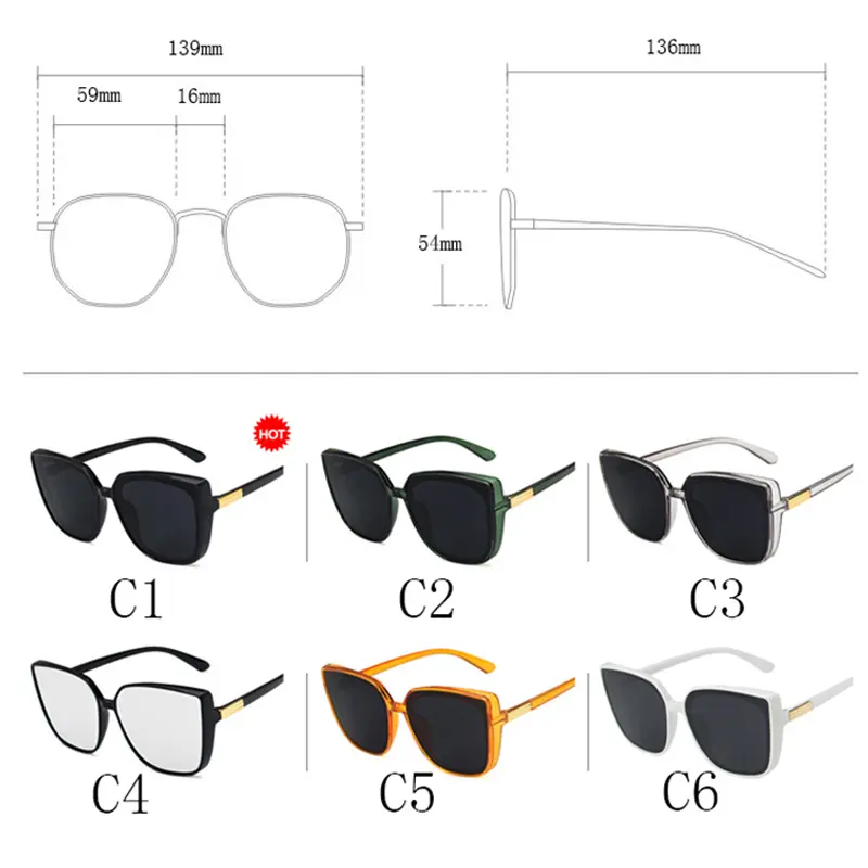 Fashion Classic Women Sunglasses Cat Eye Vintage Sun Glasses Men Cateye Sunglasses Female Male Shades UV400 Oculos De Sol