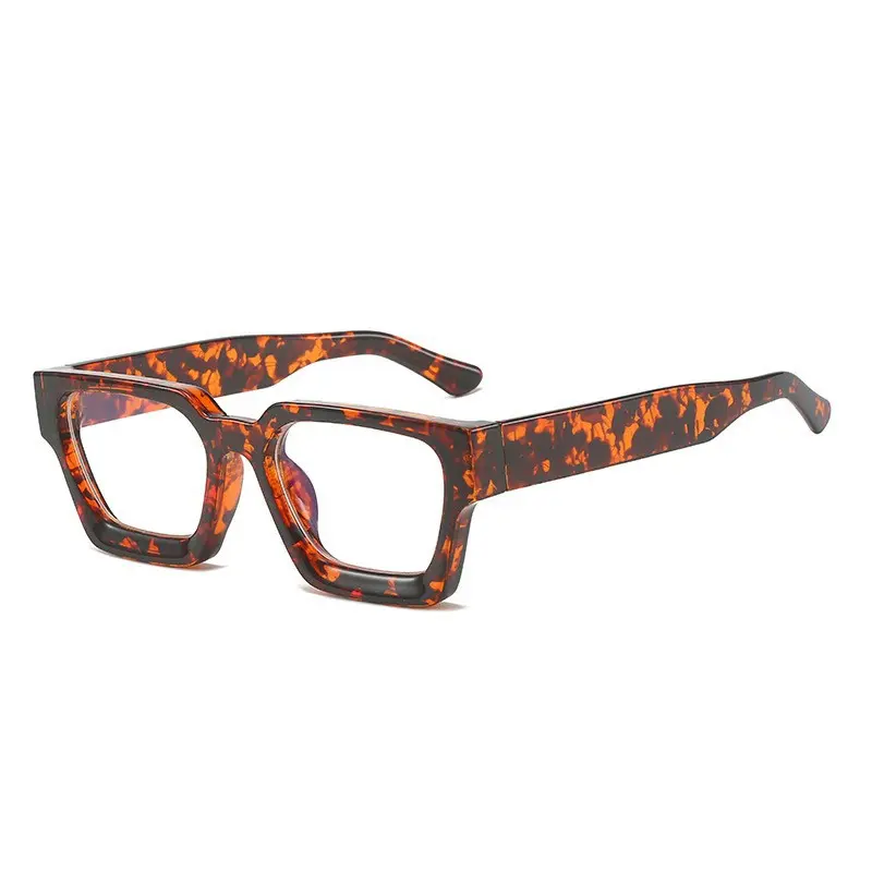 Retro Square Anti-Blue Light Glasses Men Plastics Frame Reading Glasses Myopia Flat Mirror Eyeglasses Eyewear