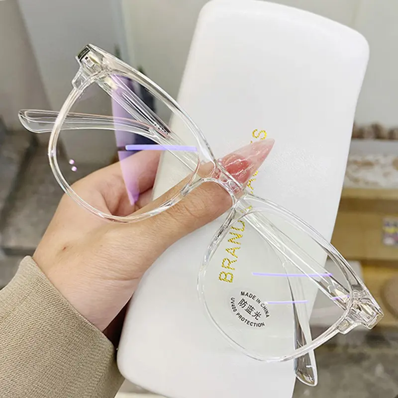 Women's Fashion Transparent Computer Glasses Round Frame Anti Blue Light Eyeglass Optical Spectacle Eyewear For Men