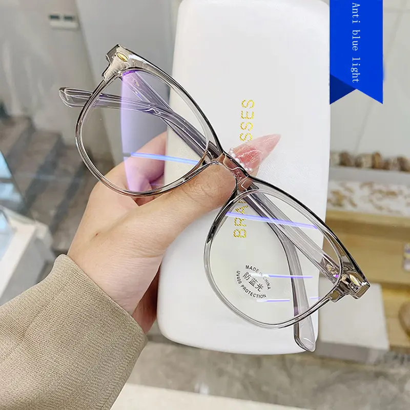 Women's Fashion Transparent Computer Glasses Round Frame Anti Blue Light Eyeglass Optical Spectacle Eyewear For Men