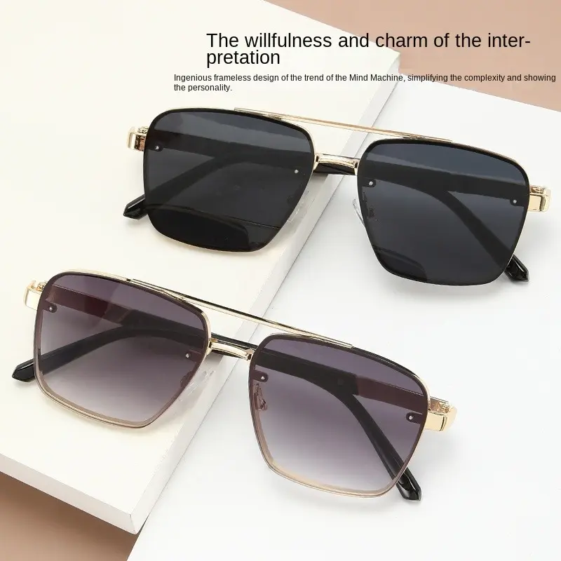 2PACK Metal Frame Sunglasses for Men Women Cool Driving Glasses Fashion Punk Sun Glasses Summer Goggles UV400 Eyewear