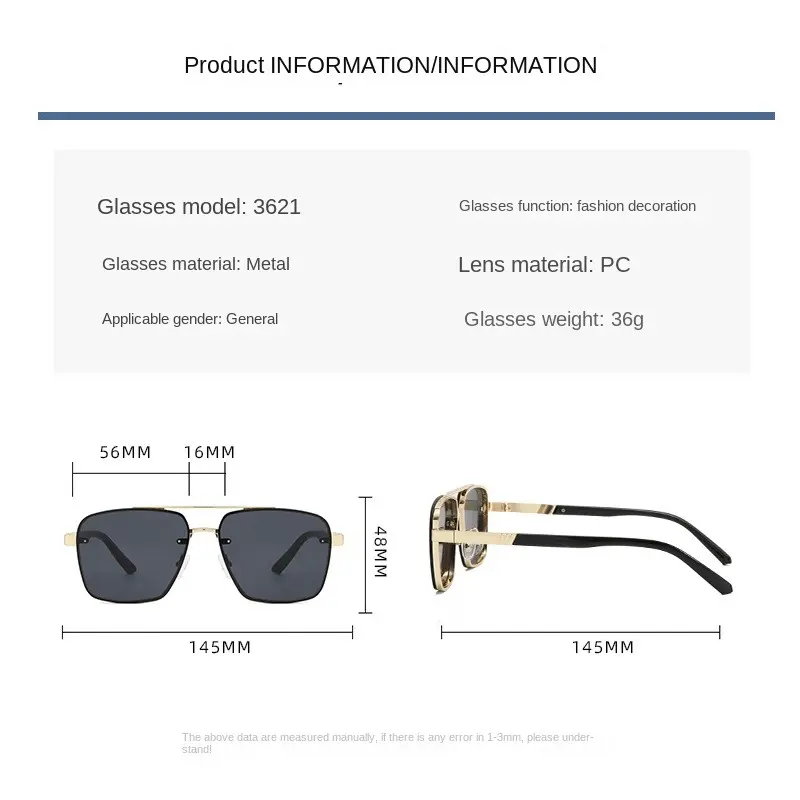 2PACK Metal Frame Sunglasses for Men Women Cool Driving Glasses Fashion Punk Sun Glasses Summer Goggles UV400 Eyewear