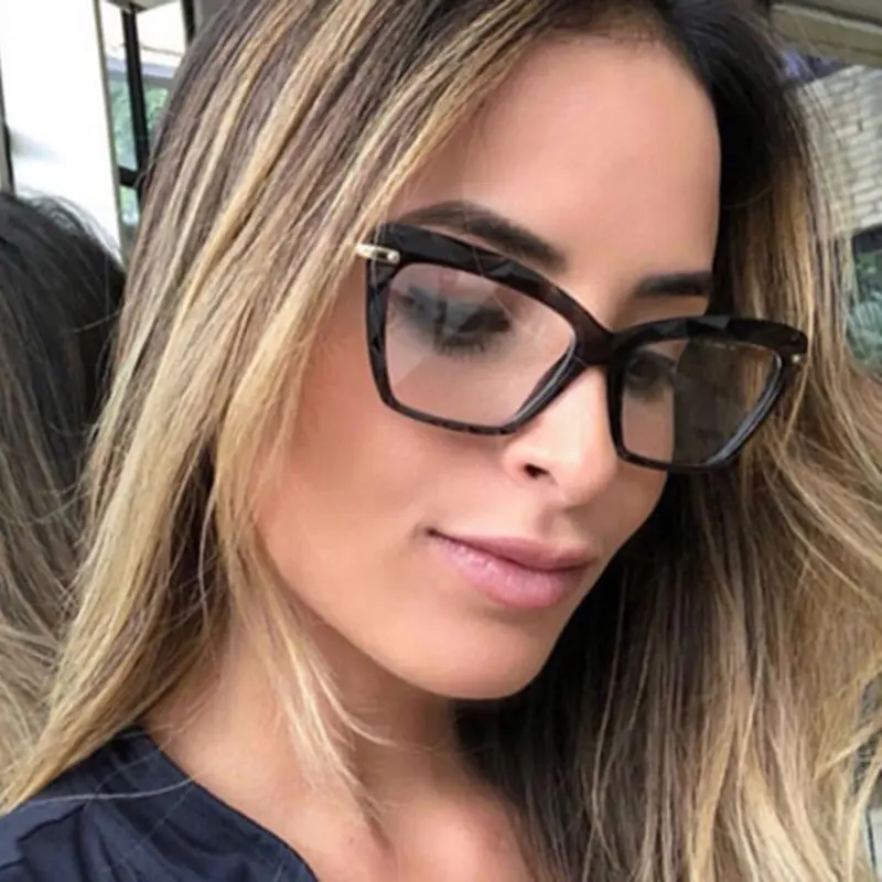 3PCS Women Anti Blue Rays Glasses Fashion Cat Eye Computer Goggles Big Frame Eyeglasses Vision Care Blue Light Blocking Eyewear
