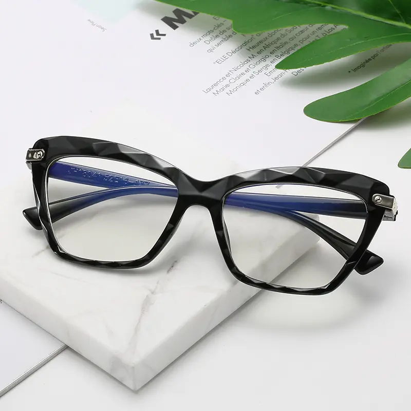 3PCS Women Anti Blue Rays Glasses Fashion Cat Eye Computer Goggles Big Frame Eyeglasses Vision Care Blue Light Blocking Eyewear