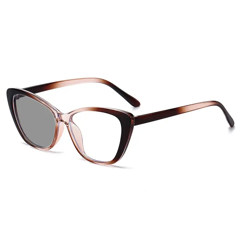 Cat Eye Myopia Photochromic Glasses for Women Men Ultra-light Color Change Near Sight Eyewear Fashion Eyeglasses Diopter