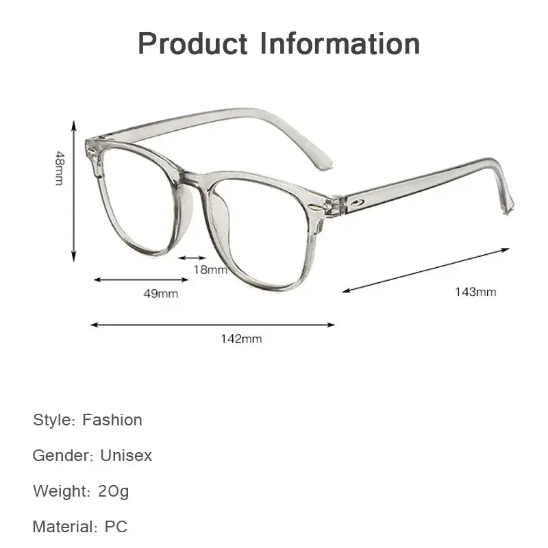 Trendy Korean Large Myopia Finished Glasses Personalized Men Women Glasses Ultra Light Anti Blue Light Near Sight Glasses
