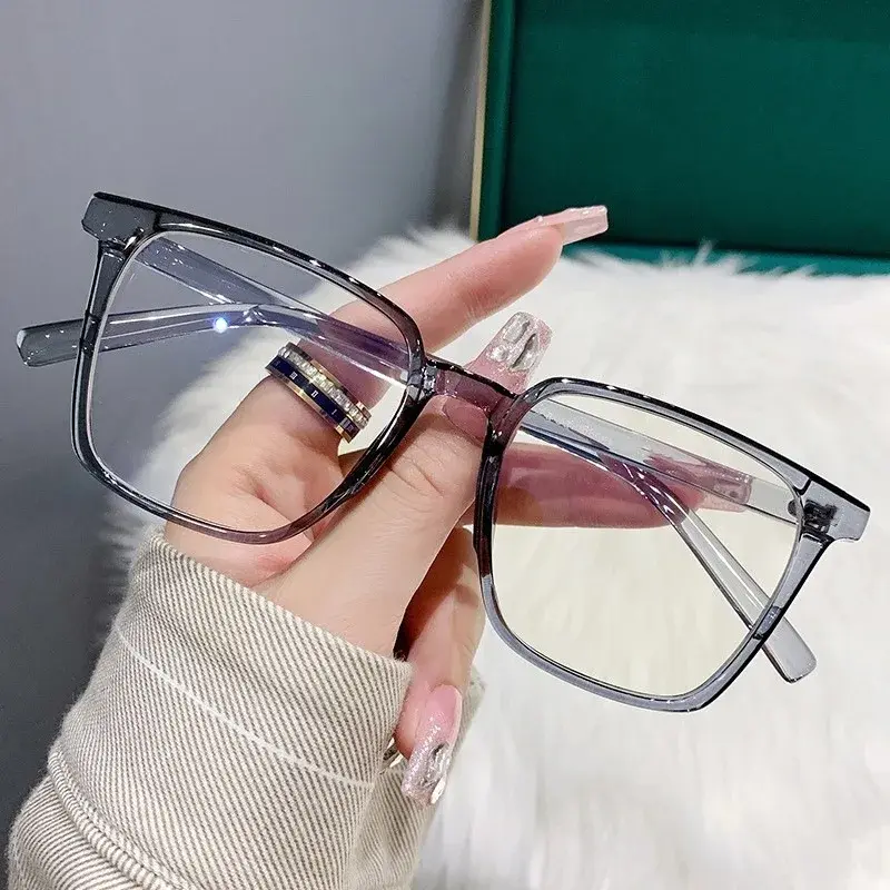 Optical Spectacle Eyeglass Retro Square TR90 Frame Myopia Finished Glasses Ultralight Anti-blue Light Near Sight Glasses