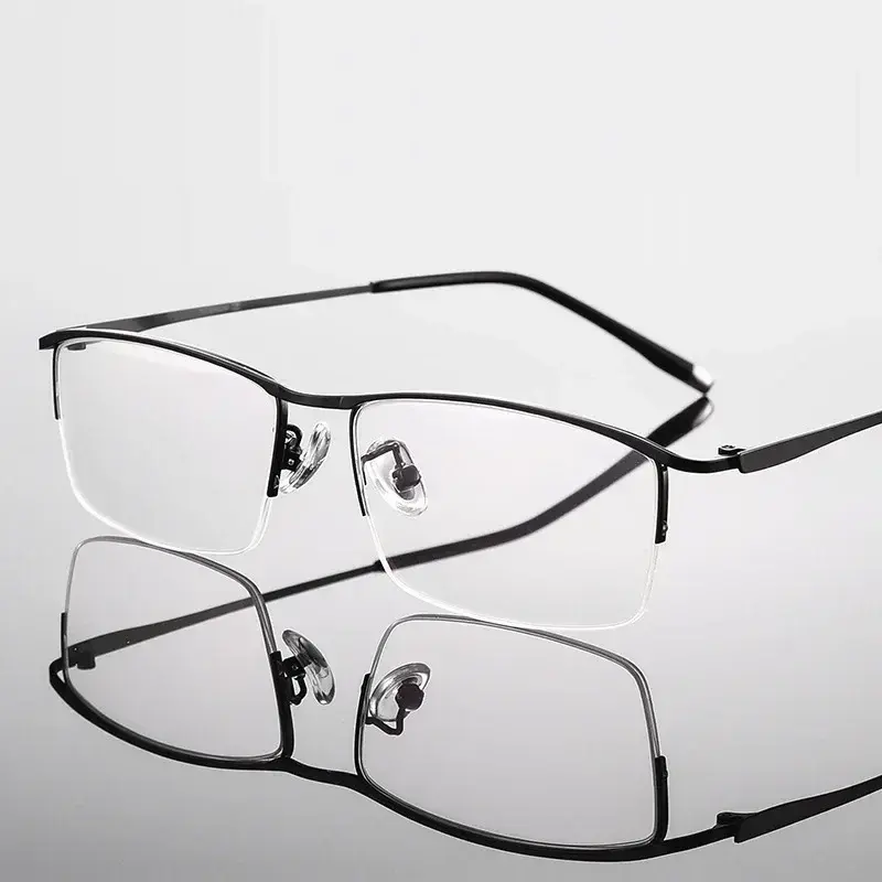 Women Short-sighted Eyeglasses Business Men Half Frame Myopia Eyeglass Blue Light Blocking Eye Protection Optical Glasses
