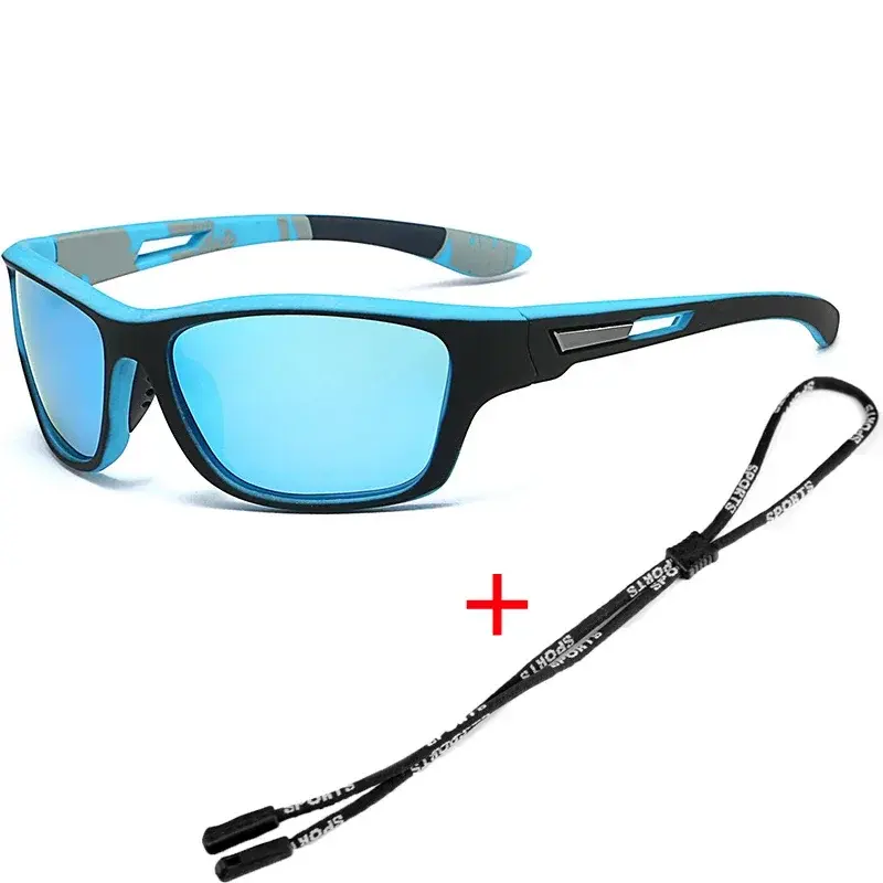 2024 Men's Polarized Sport Sunglasses with Rope Fashion Ultralight Colorful Film Sunglasses Outdor Dust-proof Cycling Sunglasses