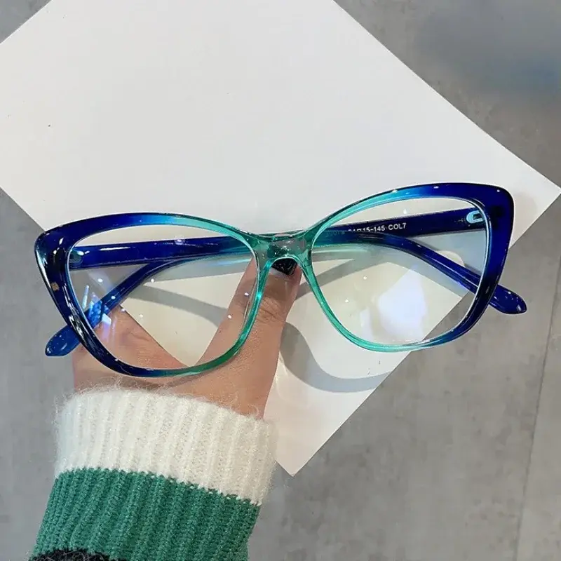 Anti Blue Light Transparent Eyeglasses Vintage Cat Eyes Frame Reading Glasses High-end Tortoiseshell Color Presbyopia Glasses