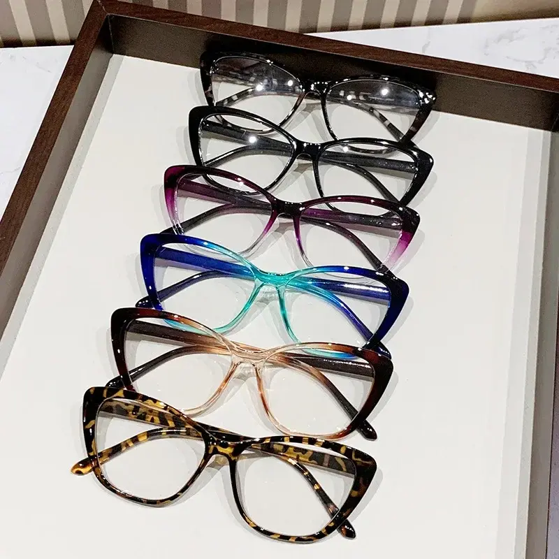 Anti Blue Light Transparent Eyeglasses Vintage Cat Eyes Frame Reading Glasses High-end Tortoiseshell Color Presbyopia Glasses