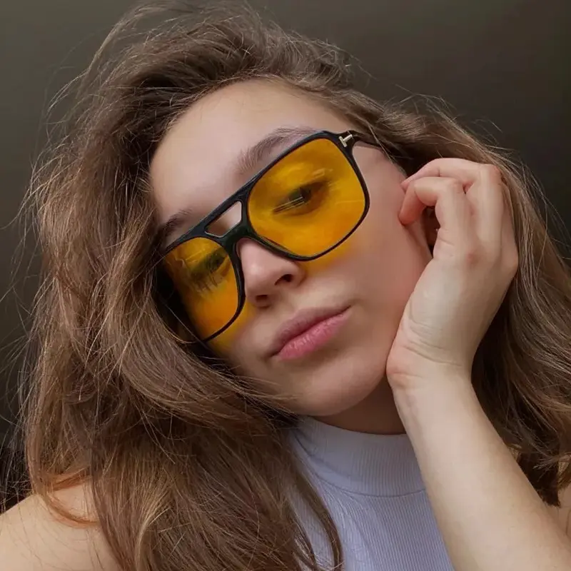 2024 Classic Double Beam T-shaped Ocean Sunglasses New Driving Outdoor Sunglasses UV400 Ultraviolet-proof Sunscreen Sunglasse