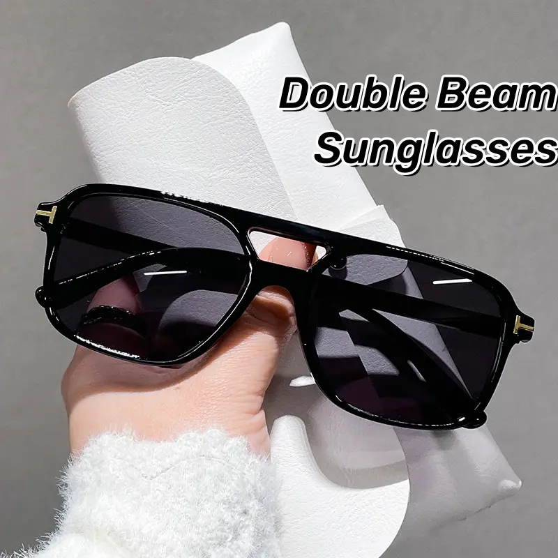 2024 Classic Double Beam T-shaped Ocean Sunglasses New Driving Outdoor Sunglasses UV400 Ultraviolet-proof Sunscreen Sunglasse