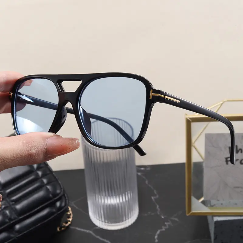 2024 Classic Double Beam T-shaped Ocean Sunglasses New Driving Outdoor Sunglasses UV400 Ultraviolet-proof Sunscreen Sunglasse