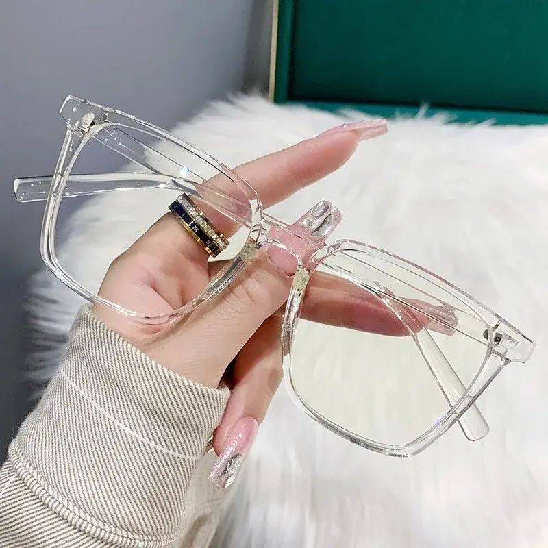 Retro Square TR90 Frame Myopia Finished Glasses Ultralight Anti-blue Light Near Sight Glasses Optical Spectacle Eyeglass