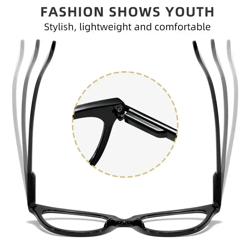 2024 Women's Full Frame Presbyopia Glasses New Retro Cat Eye Reading Glasses Fashionable Clear Lens HD Far Sight Glasses