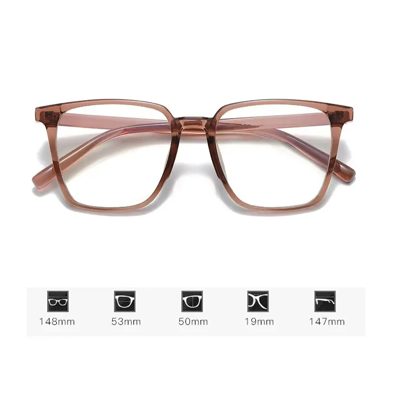 Retro Square TR90 Frame Myopia Finished Glasses Ultralight Anti-blue Light Near Sight Glasses Optical Spectacle Eyeglass