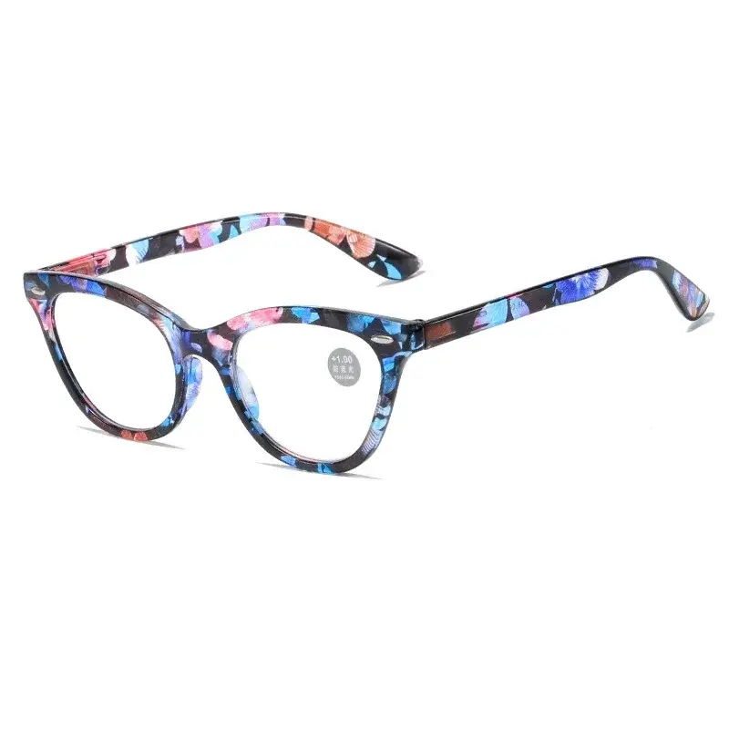 2024 Women's Full Frame Presbyopia Glasses New Retro Cat Eye Reading Glasses Fashionable Clear Lens HD Far Sight Glasses