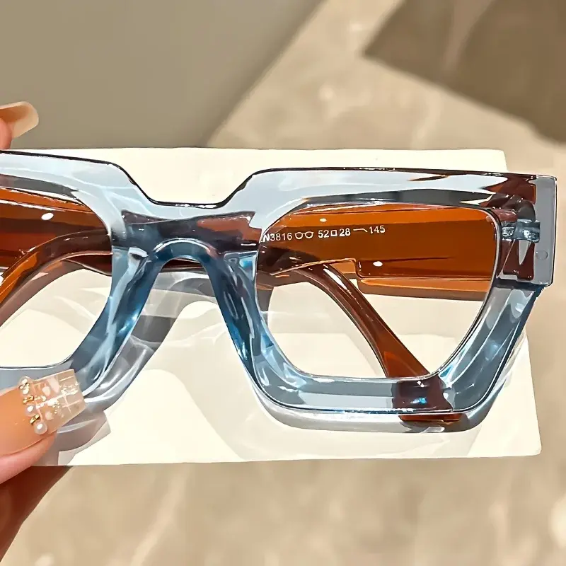 Y2K Oversized Thick Frame Sunglasses with Leopard Print Frame Square Trade Glasses Personalized Large Frame Sunglasses for Women