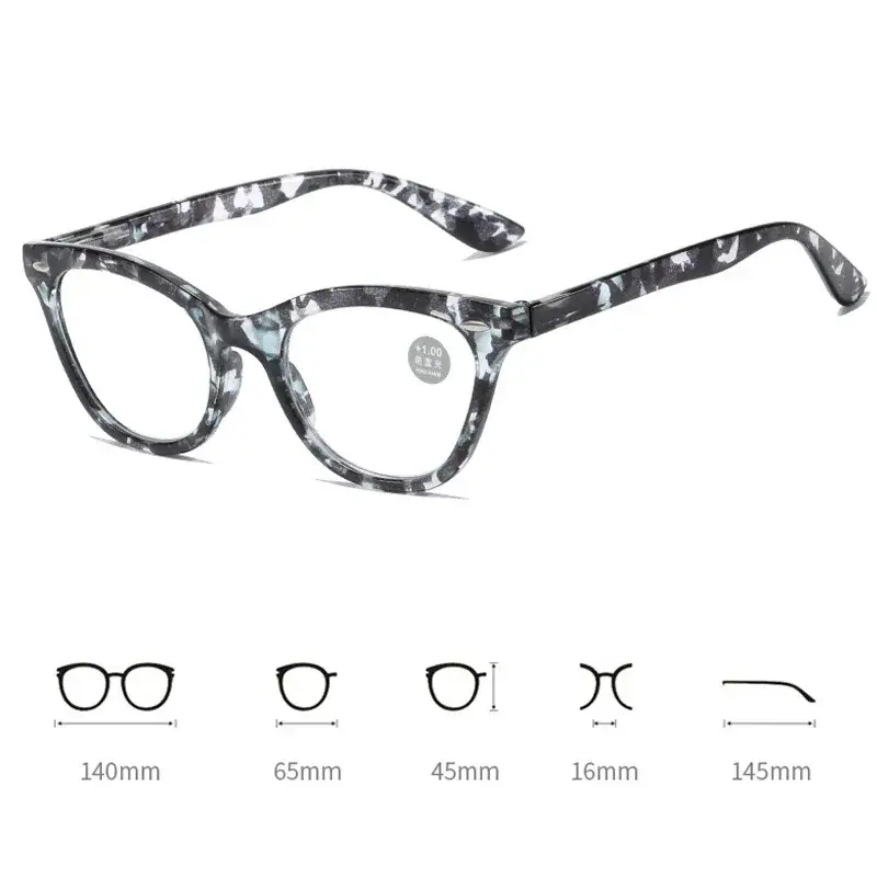 2024 Women's Full Frame Presbyopia Glasses New Retro Cat Eye Reading Glasses Fashionable Clear Lens HD Far Sight Glasses
