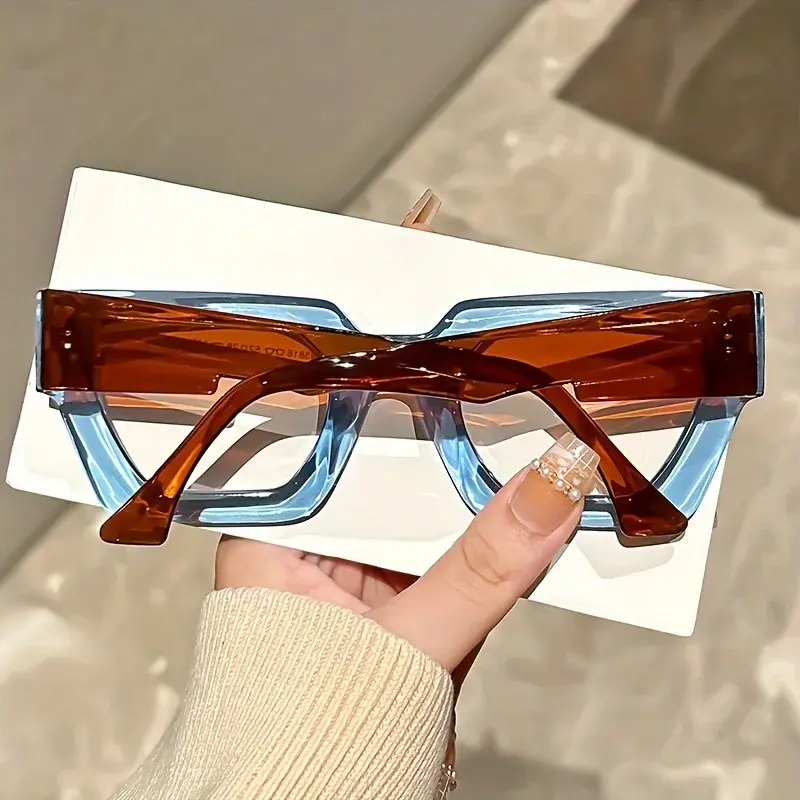 Y2K Oversized Thick Frame Sunglasses with Leopard Print Frame Square Trade Glasses Personalized Large Frame Sunglasses for Women