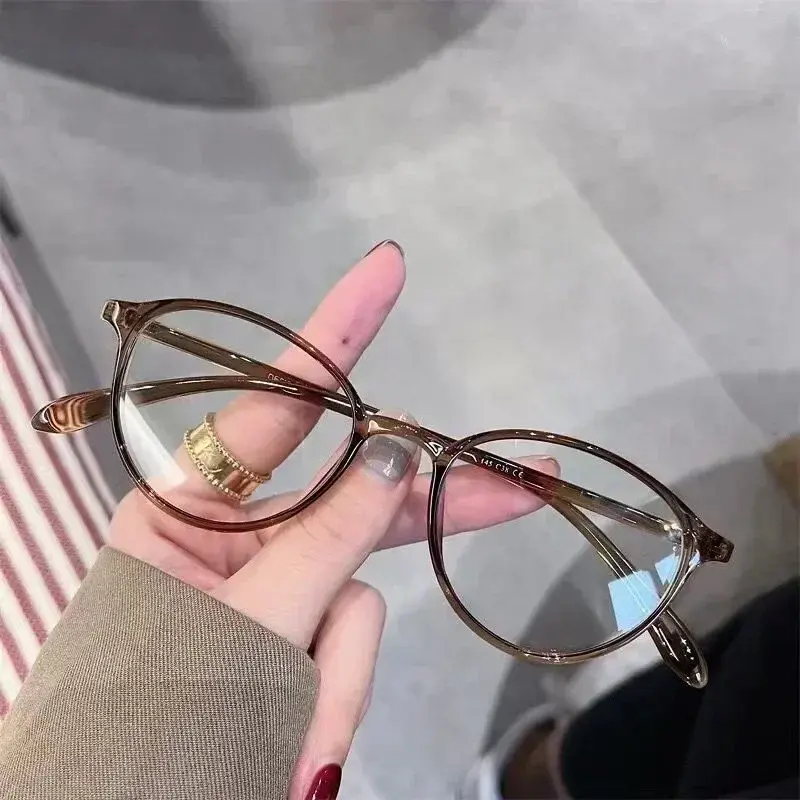 Retro Artistic Anti Blue Light Glasses Ultra Light Small Frame Myopia Glasses High Definition Transparent Short Sight Glasses