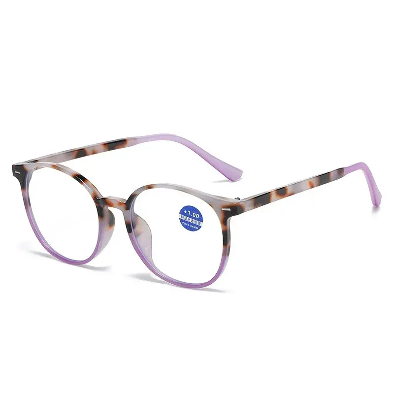 Mirad Color Reading Glasses Trendy Anti Blue Light High-definition Presbyopia Glasses Clear Lens Round Frame Far Sight Glasses