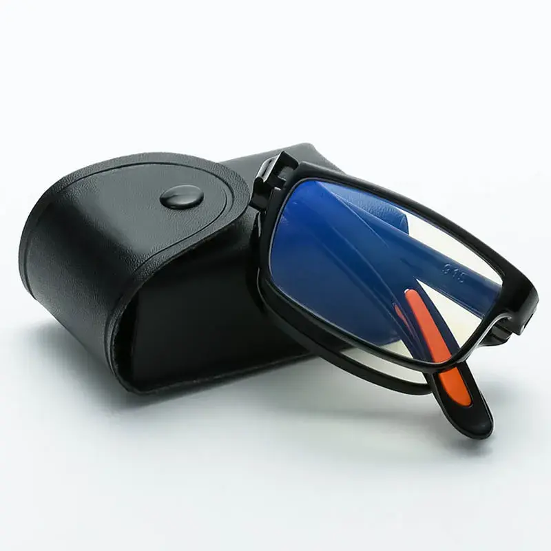 Fashion Far Sight Glasses TR90 High Definition Resin Presbyopic Glasses Portable Folding Square Frame Anti-blue Reading Glasses