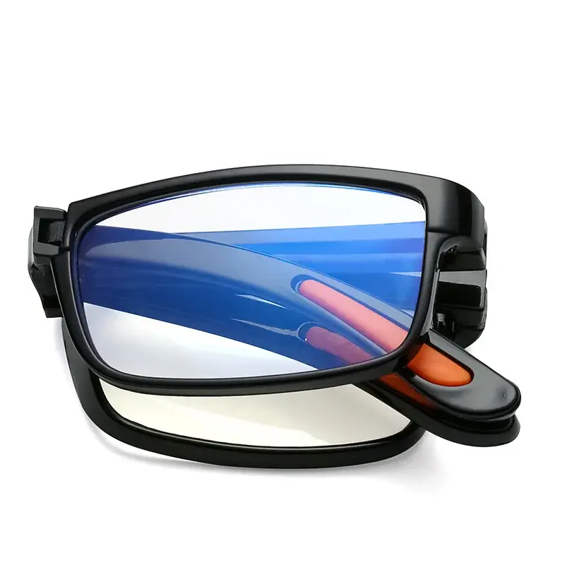 Fashion Far Sight Glasses TR90 High Definition Resin Presbyopic Glasses Portable Folding Square Frame Anti-blue Reading Glasses