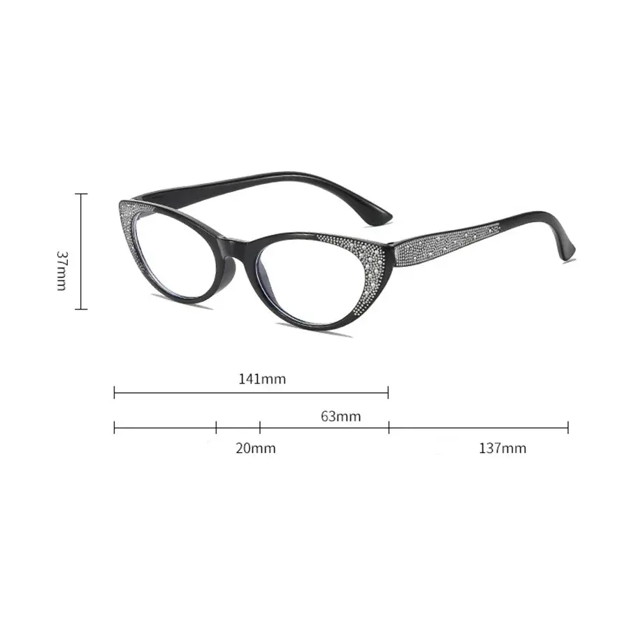 Retro Oval Small Frame Fashion Diamond Anti-blue Light Presbyopia Glasses Middle-aged and Old High-definition Reading Glasses
