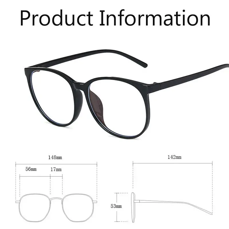 New Big Frame Anti-blue Light Near Sight Glasses Finished Myopia Glasses for Women Men Optical Prescription Eyewear 0 To -6.0