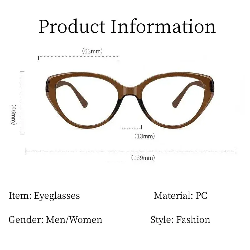 Retro Anti Blue Light Transparent Glasses Personalized Cat Eye Presbyopia Glasses Large Frame High-definition Reading Glasses