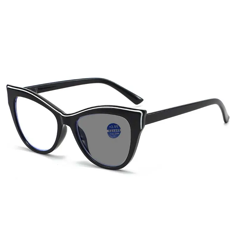 Large Frame Photochromic Presbyopia Glasses Cat Eye Fashion Personalized Computer Spectacle Eyeglasses Anti Blue Light Eyewear