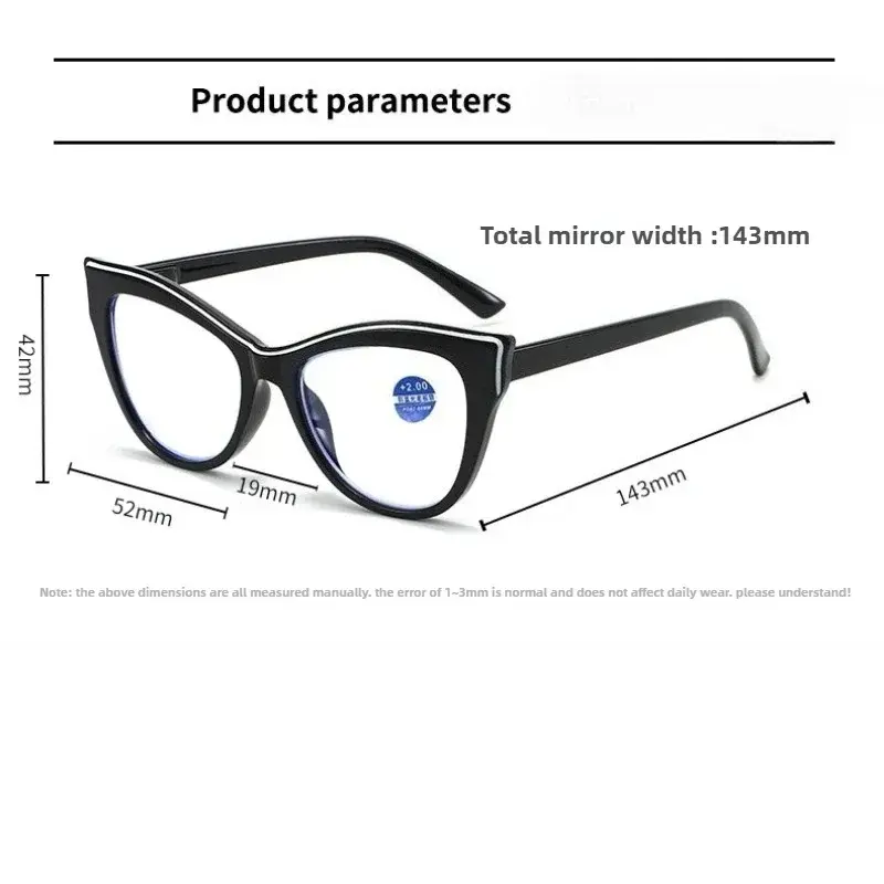 Large Frame Photochromic Presbyopia Glasses Cat Eye Fashion Personalized Computer Spectacle Eyeglasses Anti Blue Light Eyewear