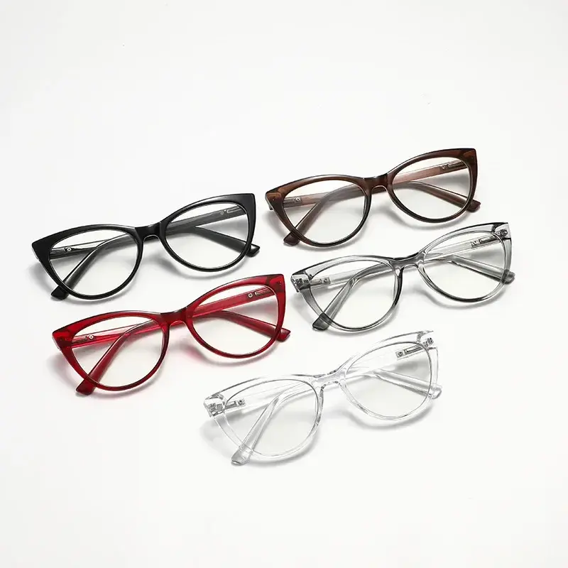 Retro Cat-eye Photochromic Myopia Glasses Spring-legged Fashion Ultra-light Glasses for Men and Women Minus Diopter Eyeglasses
