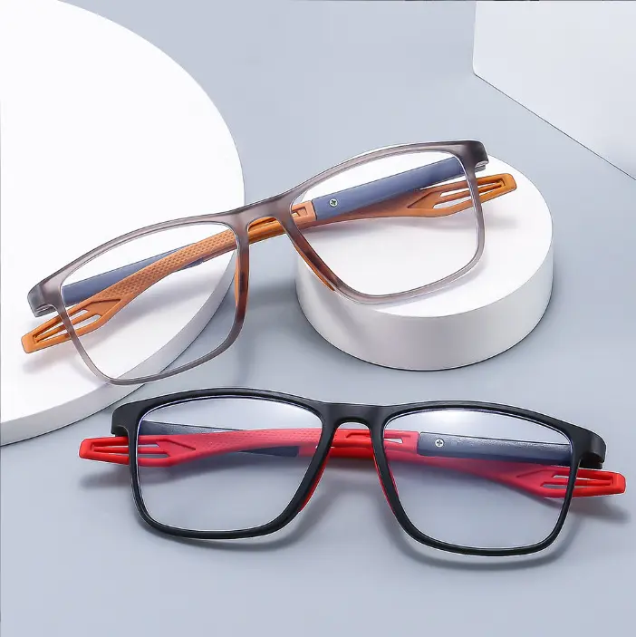 Fashion TR90 Spring Leg Finished Myopia Glasses Ultra Anti-blue Near Sight Eyewear Retro Square Frame Short Sight Eyeglasses