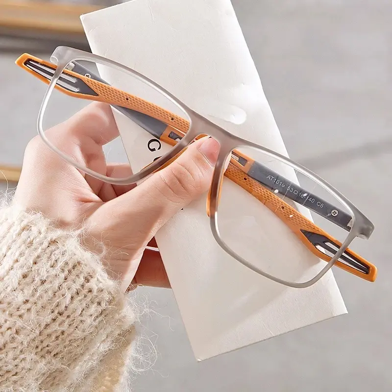 Fashion TR90 Spring Leg Finished Myopia Glasses Ultra Anti-blue Near Sight Eyewear Retro Square Frame Short Sight Eyeglasses