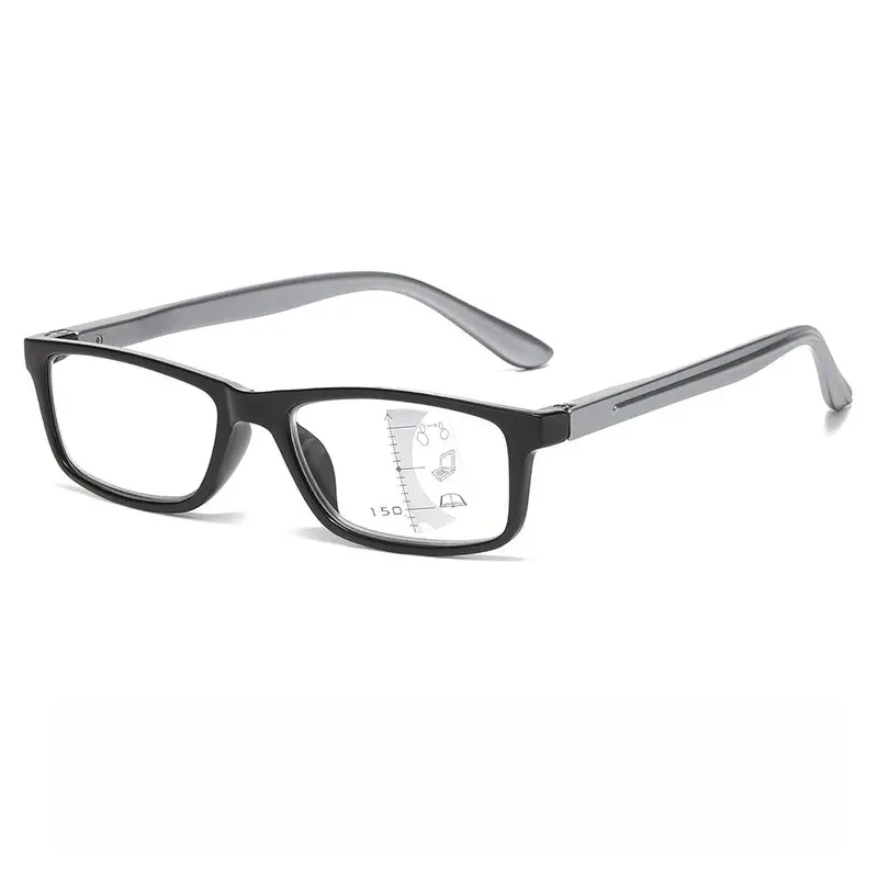 2025 Progressive Multifocal Reading Glasses Small Frame Versatile Presbyopia Anti Blue Light Clear Lens Far Sight Glasses