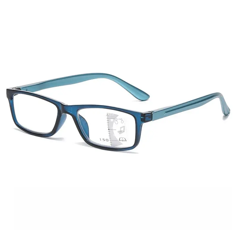 2025 Progressive Multifocal Reading Glasses Small Frame Versatile Presbyopia Anti Blue Light Clear Lens Far Sight Glasses