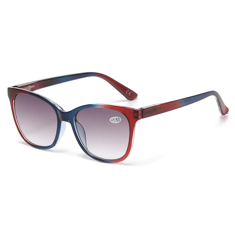 New Gradient Color Reading Glasses for Women Cat Eye Large Frame Sunglasses High-definition Anti Blue Light Presbyopia Eyewear