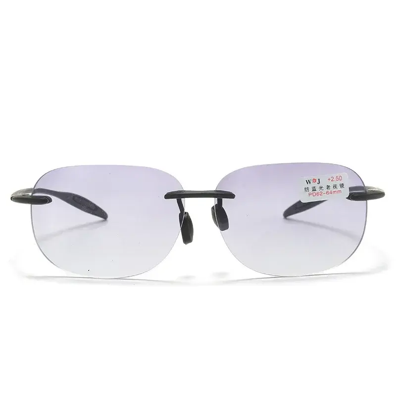 Frameless Presbyopia Glasses Progressive Bifocal Sun Reading Glasses for Middle-aged Fashionable Prescription Eyeglasses Diopter