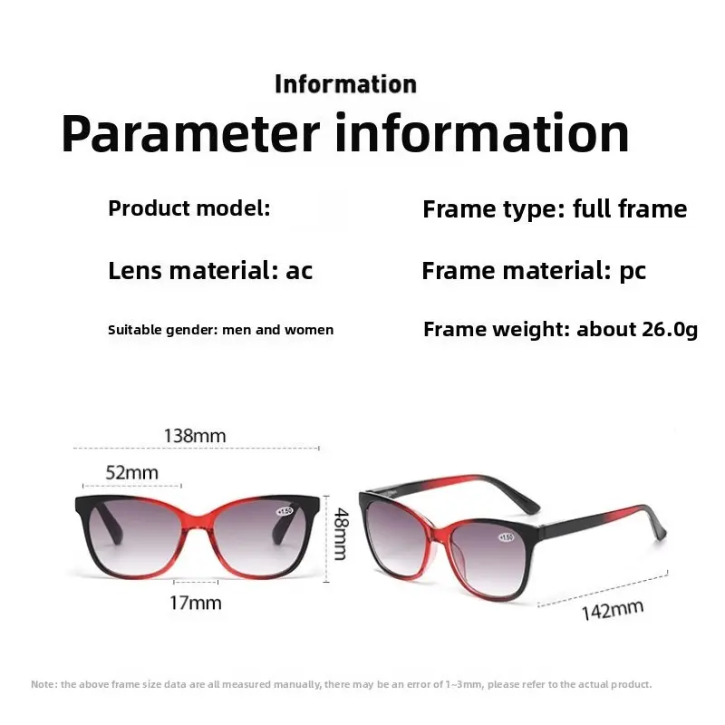 New Gradient Color Reading Glasses for Women Cat Eye Large Frame Sunglasses High-definition Anti Blue Light Presbyopia Eyewear