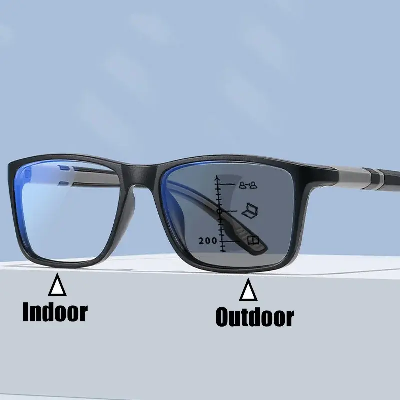 Large Frame Gradient Multifocal Presbyopia Anti-blue Light Near and Far Fashion Non-slip Reading Glasses Diopter +1.0 To +4.0
