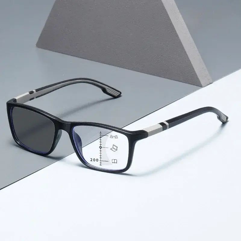 Large Frame Gradient Multifocal Presbyopia Anti-blue Light Near and Far Fashion Non-slip Reading Glasses Diopter +1.0 To +4.0