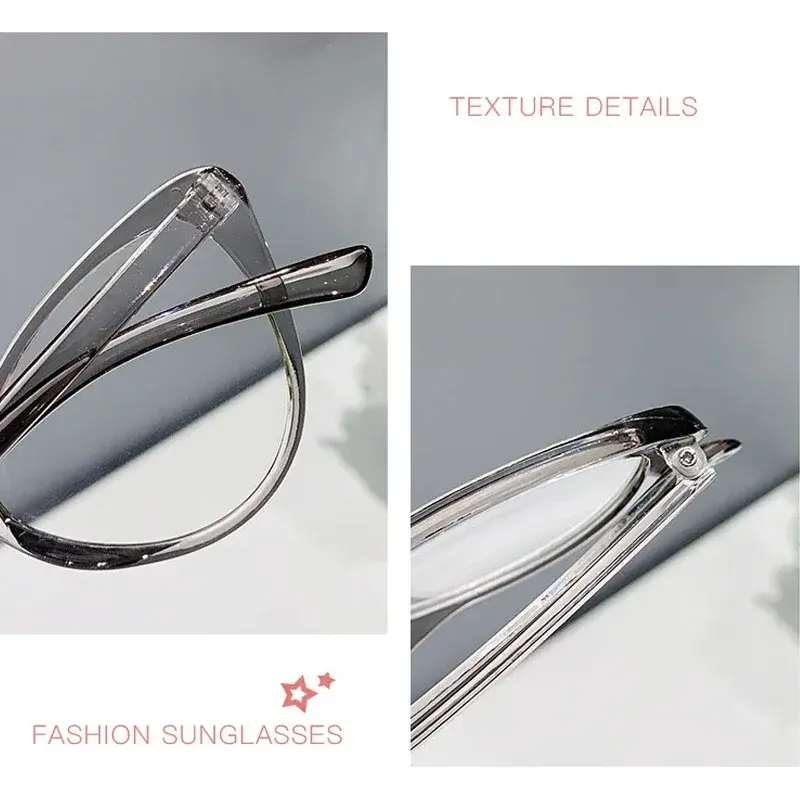New Fashion Vintage Gradient Eyeglasses Large Frame Cat Eye Myopia Glasses Blue Light Blocking Eye Protection Unisex Eyewear