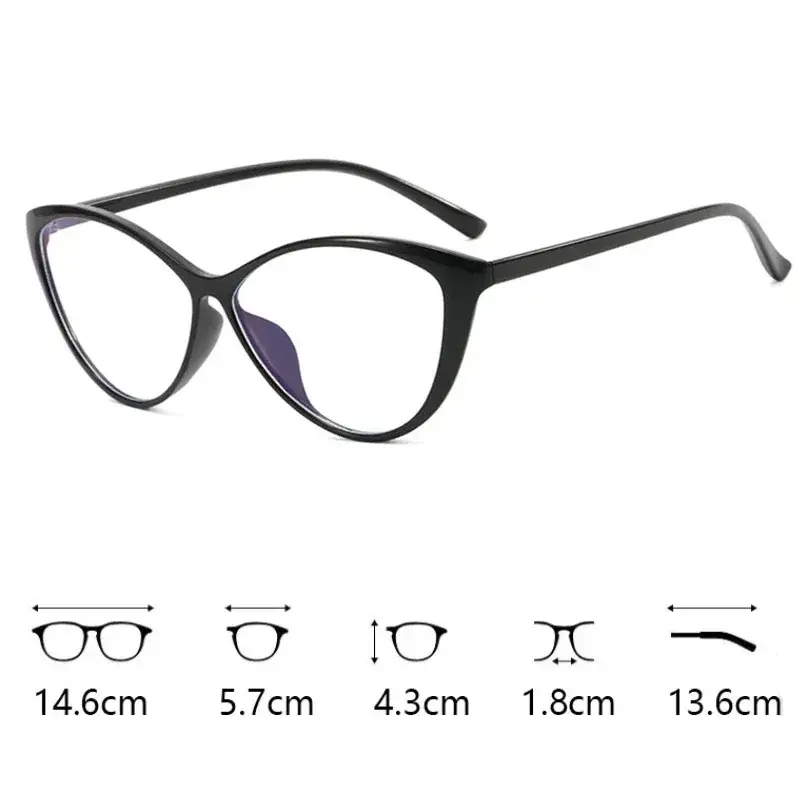 New Fashion Vintage Gradient Eyeglasses Large Frame Cat Eye Myopia Glasses Blue Light Blocking Eye Protection Unisex Eyewear