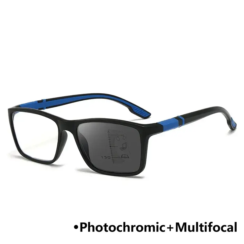 Large Frame Gradient Multifocal Presbyopia Anti-blue Light Near and Far Fashion Non-slip Reading Glasses Diopter +1.0 To +4.0