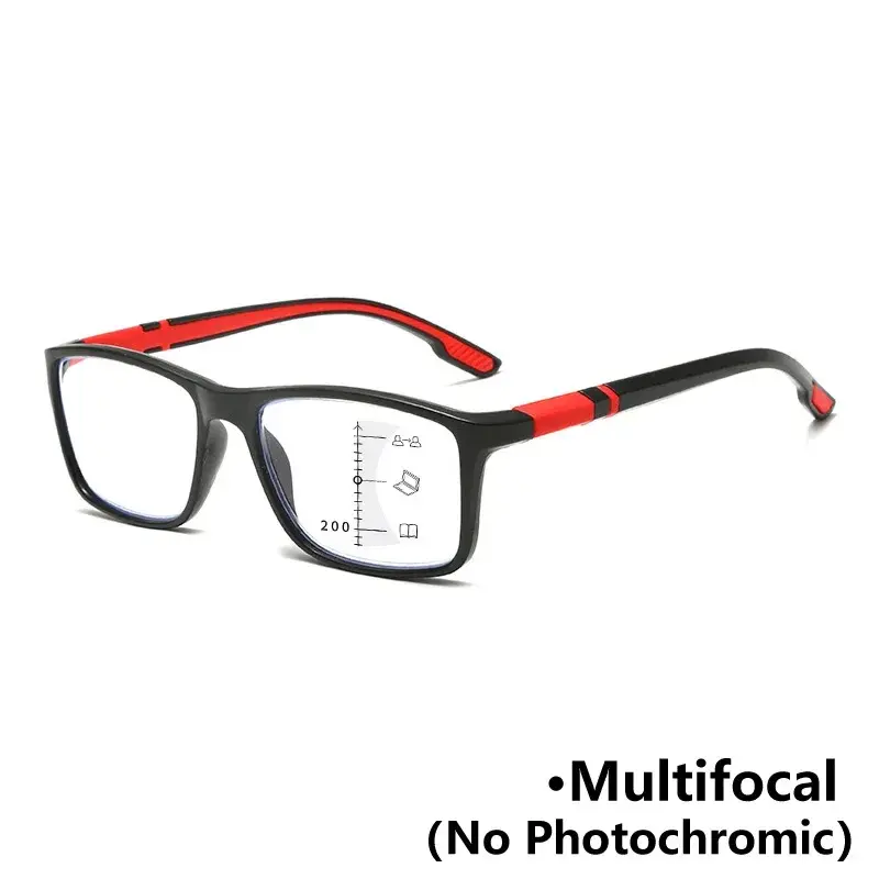 Large Frame Gradient Multifocal Presbyopia Anti-blue Light Near and Far Fashion Non-slip Reading Glasses Diopter +1.0 To +4.0