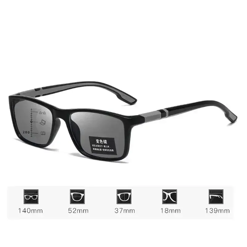 Large Frame Gradient Multifocal Presbyopia Anti-blue Light Near and Far Fashion Non-slip Reading Glasses Diopter +1.0 To +4.0