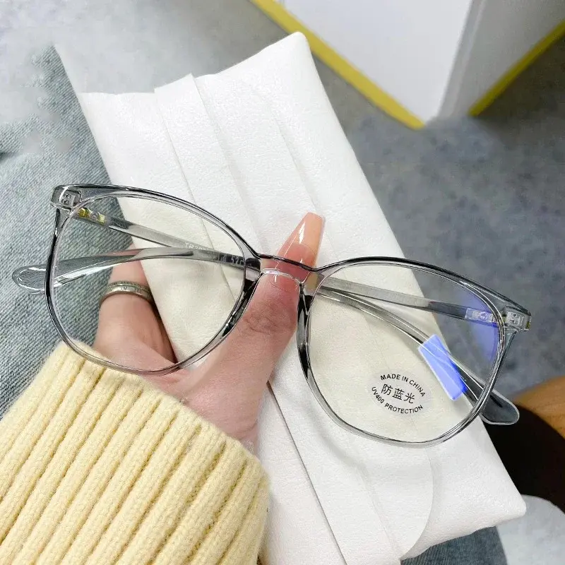 New Trendy Large Frame Myopia Glasses Ultra Light Anti Blue Light Near Sight Glasses Clear Lens Oversized Short Sight Glasses